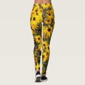 Leggings Guêtres jaunes d'impression de fleurs de (Dos)