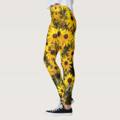 Leggings Guêtres jaunes d'impression de fleurs de (Gauche)