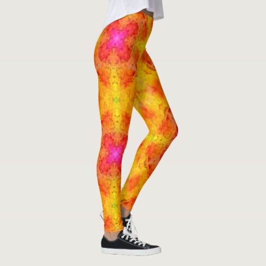 Leggings Guêtres jaunes et roses (Droite)