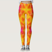 Leggings Guêtres jaunes et roses (Devant)