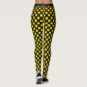 Leggings Guêtres jaunes noires de pois (Dos)
