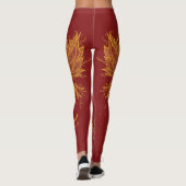 Leggings Guêtres jumelles d'or de rouge de Phoenix (Dos)