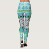 Leggings Guêtres justes de bleu d'île (Dos)