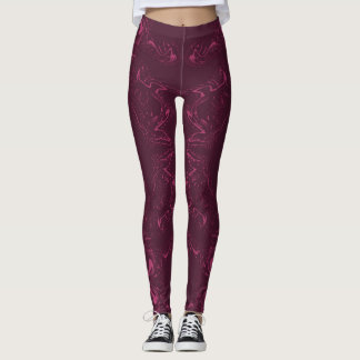 Leggings Guêtres - le rose et le Bourgogne ont tourbillonné