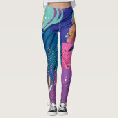 Leggings Guêtres lumineuses d'art de couleurs de visage (Devant)