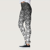 Leggings Guêtres métalliques argentées noires d'abrégé sur (Gauche)