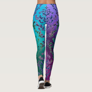 Leggings Guêtres métalliques colorées de dentelle
