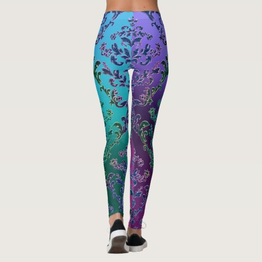 Leggings Guêtres métalliques colorées de dentelle (Dos)