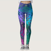 Leggings Guêtres métalliques colorées de dentelle (Devant)
