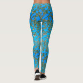 Leggings Guêtres métalliques de conception de turquoise (Dos)