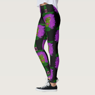 Leggings Guêtres mignonnes de noir de sorcière de Hallowe