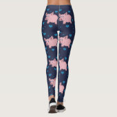Leggings Guêtres mignonnes de porc et de coeurs (Dos)