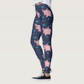 Leggings Guêtres mignonnes de porc et de coeurs (Gauche)