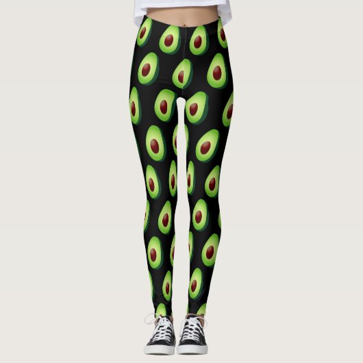 Leggings Guêtres mignonnes d'impression d'avocat pour le (Devant)