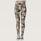 Leggings Guêtres mignonnes et drôles de collage de photo de (Devant)
