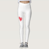 Leggings Guêtres mignonnes superbes de coeur pour la course (Devant)