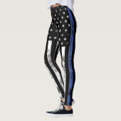 Leggings Guêtres minces de police de Blue Line (Gauche)