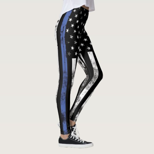 Leggings Guêtres minces de police de Blue Line (Droite)