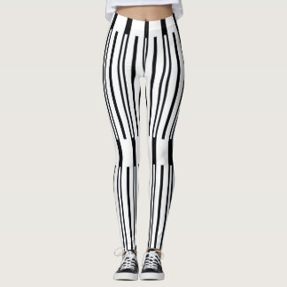 Leggings Guêtres mono modernes de rayures