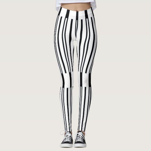 Leggings Guêtres mono modernes de rayures (Devant)