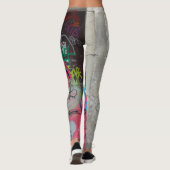 Leggings Guêtres multicolores de graffiti (Dos)