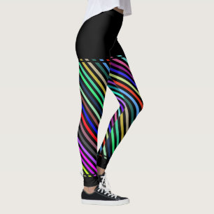 Leggings Guêtres multicolores de jambes de motif rayé