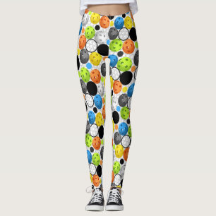 Leggings Guêtres multicolores de motif de Pickleball
