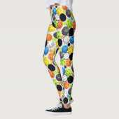 Leggings Guêtres multicolores de motif de Pickleball (Gauche)
