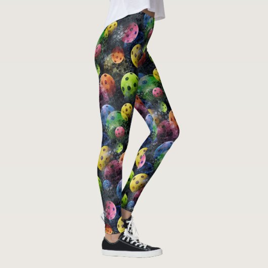Leggings Guêtres multicolores de Pickleballs (Droite)