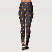 Leggings Guêtres/noir avec le pois d'or (Dos)