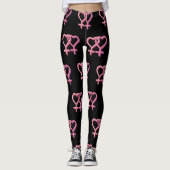 Leggings Guêtres noires avec le lgbt lesbien rose de (Devant)