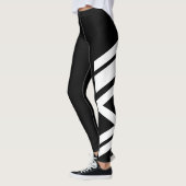 Leggings Guêtres noires/blanches de bande latérale (Gauche)