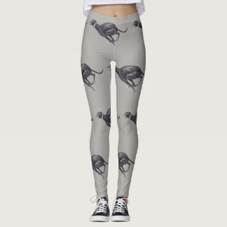 Leggings Guêtres noires d'art de chien courant de lévrier