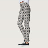 Leggings Guêtres noires/de brun des femmes checkered plaid (Gauche)