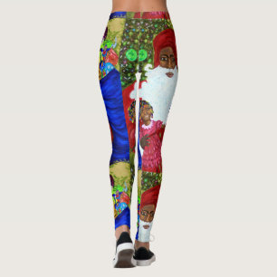 Leggings Guêtres noires de concepteur du père noël - usa