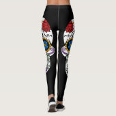 Leggings Guêtres noires de crâne de sucre (Dos)