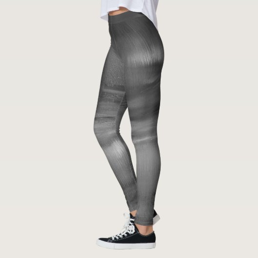 Leggings Guêtres noires de danse d'abrégé sur blanc gris (Gauche)
