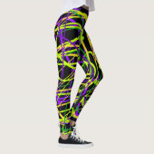 Leggings Guêtres noires de ruban de mardi gras (Droite)