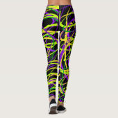 Leggings Guêtres noires de ruban de mardi gras (Dos)