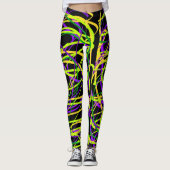 Leggings Guêtres noires de ruban de mardi gras (Devant)