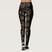 Leggings Guêtres noires de signe de paix (Dos)