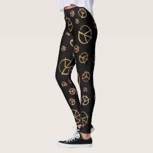 Leggings Guêtres noires de signe de paix
