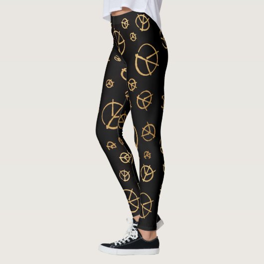 Leggings Guêtres noires de signe de paix (Gauche)