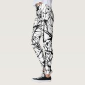 Leggings Guêtres noires d'éclaboussure de peinture (Gauche)