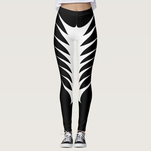 Leggings Guêtres noires et blanches (Devant)
