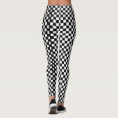 Leggings Guêtres noires et blanches Checkered (Dos)