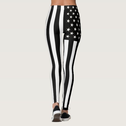 Leggings Guêtres noires et blanches de drapeau des (Dos)