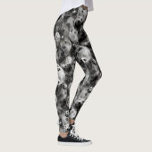 Leggings Guêtres noires et blanches de motif de Pickleball (Droite)