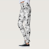 Leggings Guêtres noires et blanches de Pickleballs (Gauche)