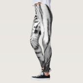 Leggings Guêtres noires et blanches de tigre (Gauche)